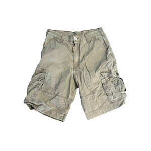 Levis Mens Beige Cargo Shorts Size 15 With Multiple Pockets & Button Accents vin